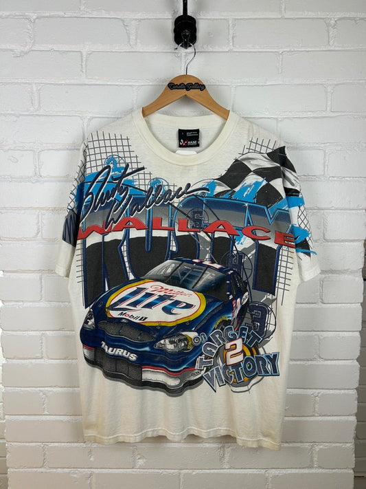 Vintage Rusty Wallace #2 Target 2 Victory Miller Lite Nascar Racing AOP T Shirt Size L