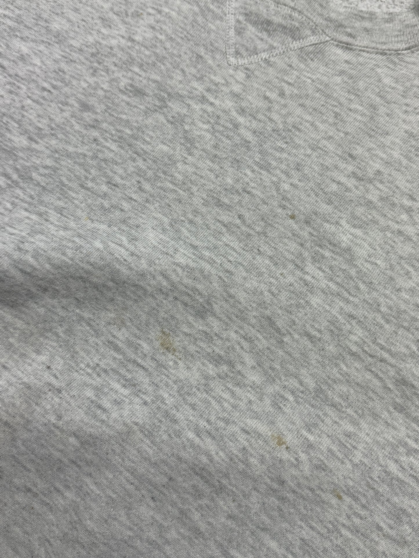 Vintage 90s Russell Athletic Cropped Boxy Fit Blank Crewneck Sweatshirt Size L Heather Gray