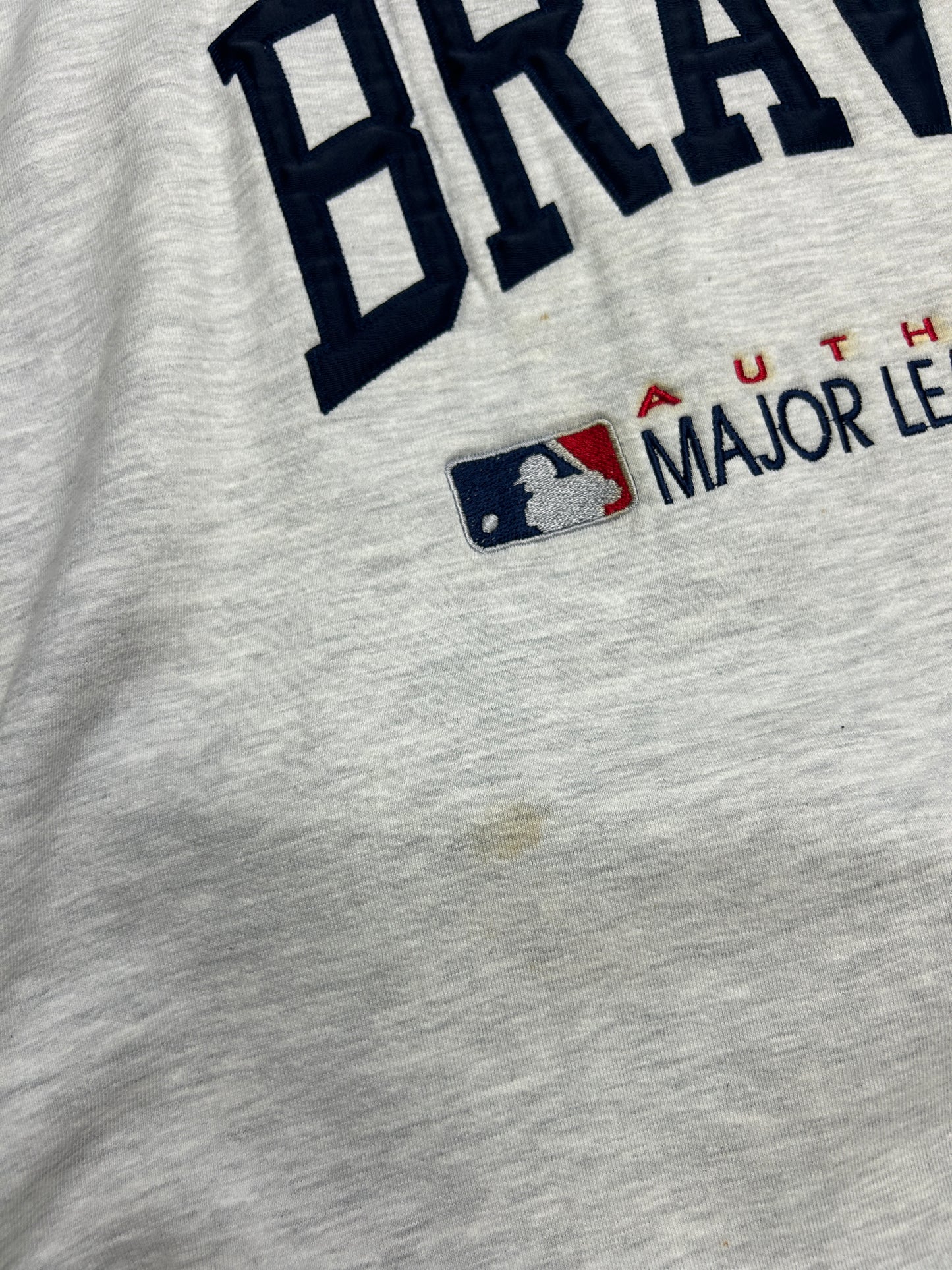 Vitnage 90s Atlanta Braves Embroidered MLB Baseball Russell Athletic Sweatshirt Size XXL