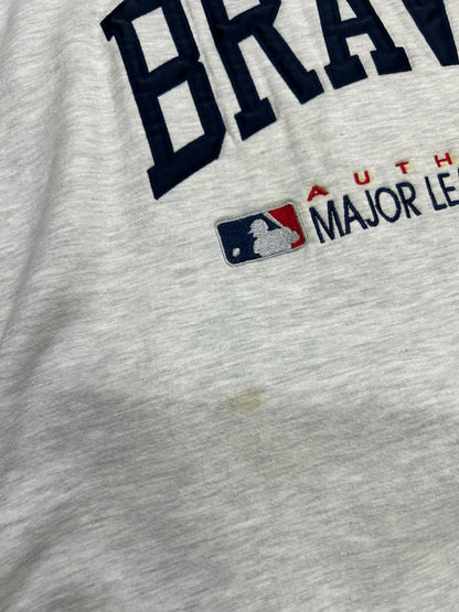 Vitnage 90s Atlanta Braves Embroidered MLB Baseball Russell Athletic Sweatshirt Size XXL