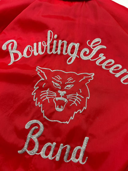 Vintage 1981 Bowling Green Band Chain Stitched Letterman Bomber Jacket Size M