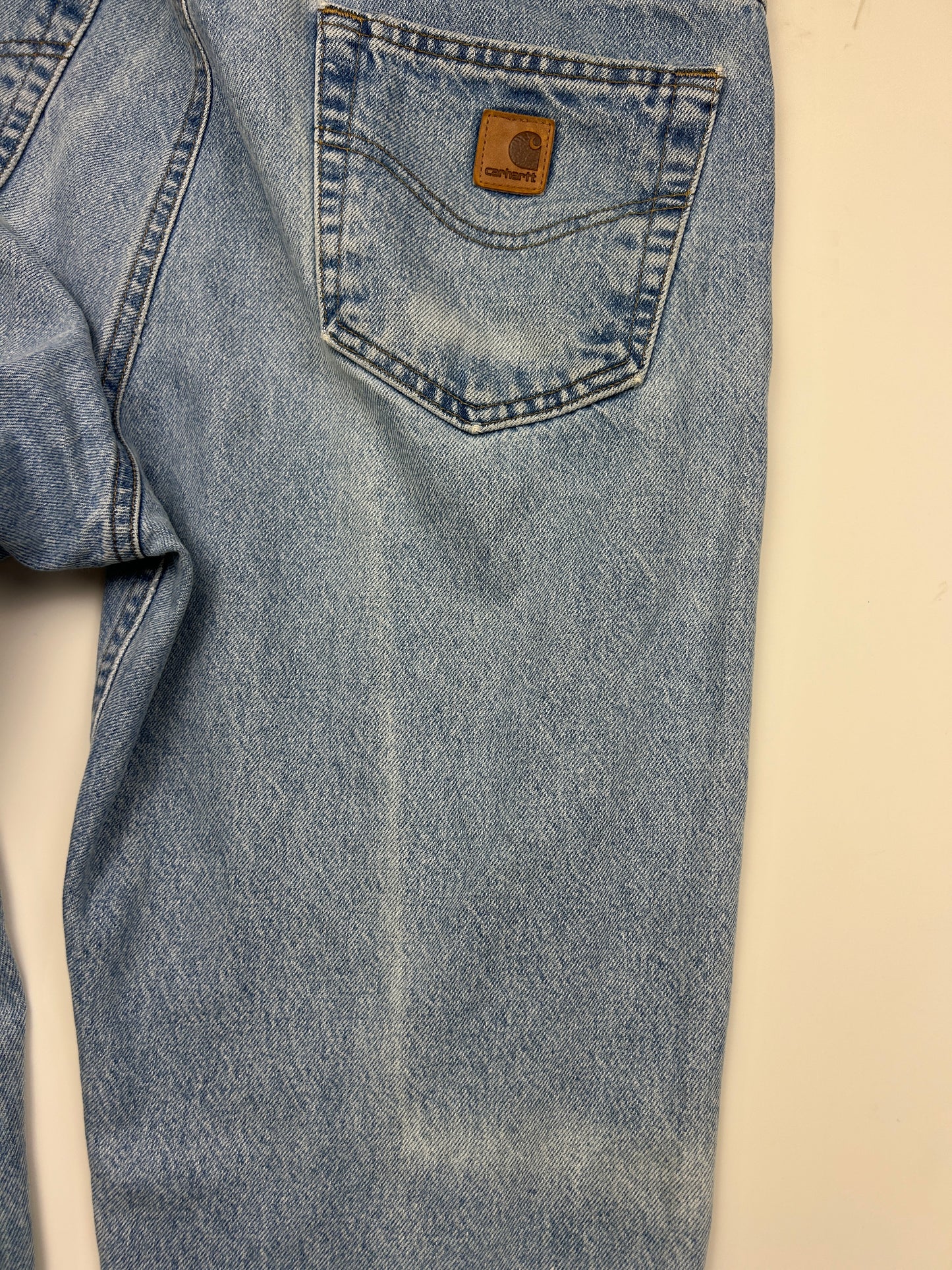 Carhartt Denim Work Wear Traditional Fit Light Stone Wash Pants Size 36W