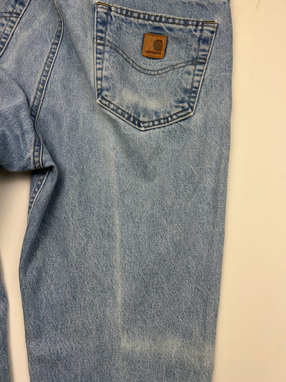 Carhartt Denim Work Wear Traditional Fit Light Stone Wash Pants Size 36W