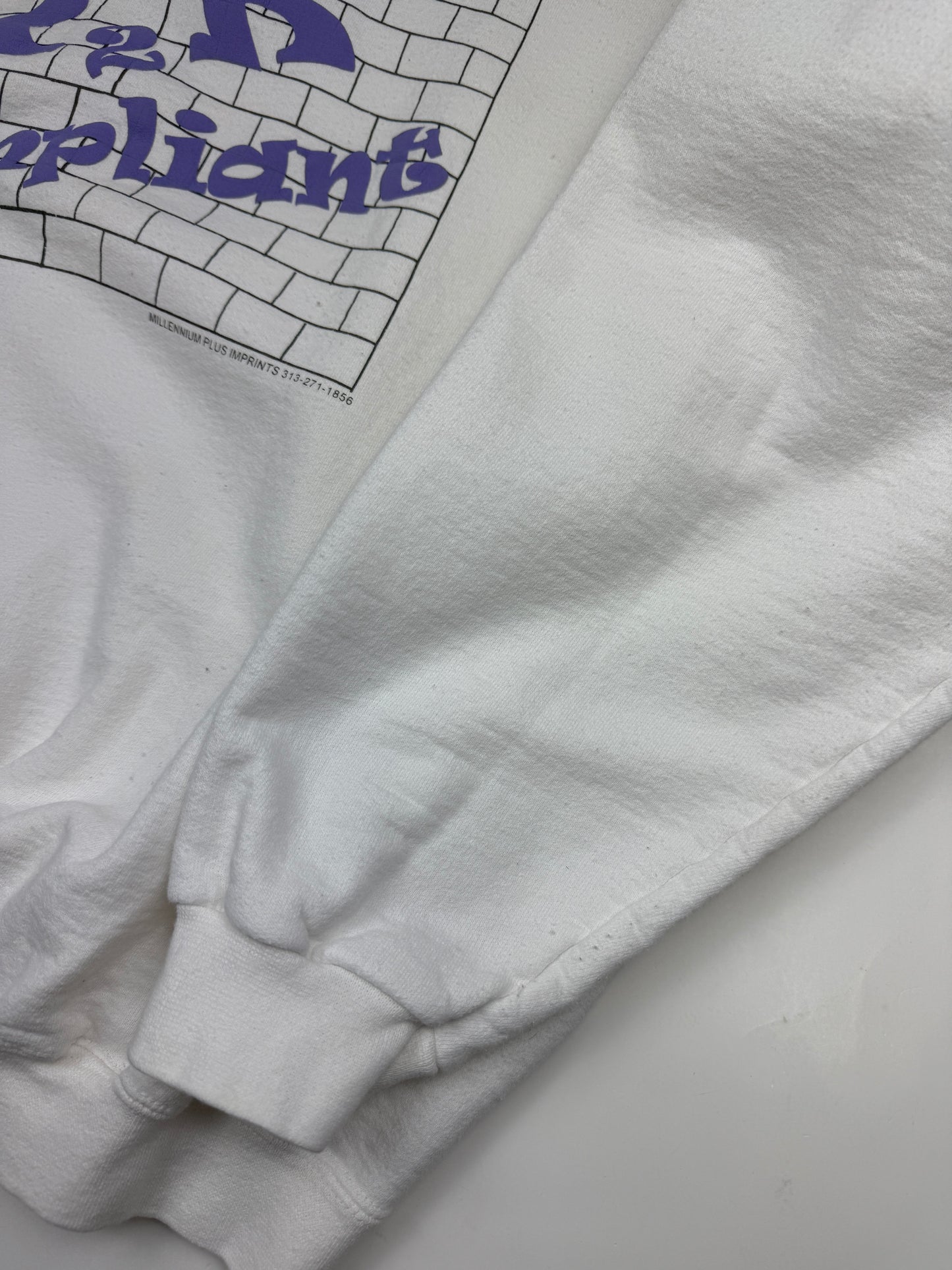 Vintage Im Y2K Compliant Puff Print Graphic Crewneck Sweatshirt Size XL