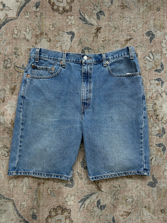 Vintage Levis Red Tab 505 Regular Fit Stone Wash Jean Jorts Shorts Size 34W