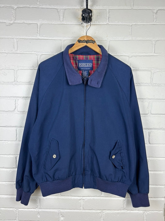 Vintage Lands End Plaid Lined Harrington Style Work Jacket Size L