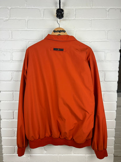 Vintage Tommy Hilfiger Embroidered Crest Fleece Lined Harrington Jacket Size XL