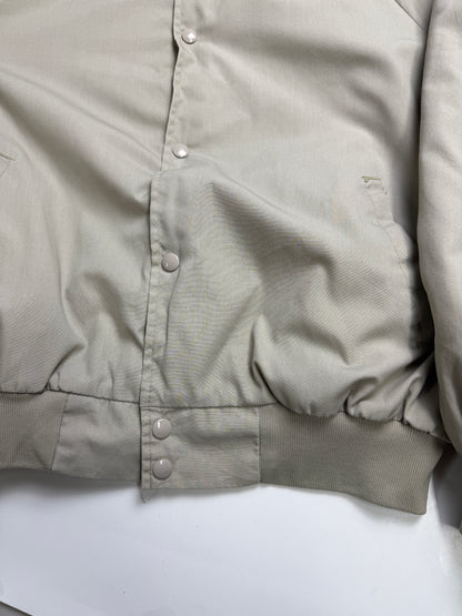 Vintage 80s/90s West Ark Quilted Lined Bomber Jacket Size XL Made In USA Beige