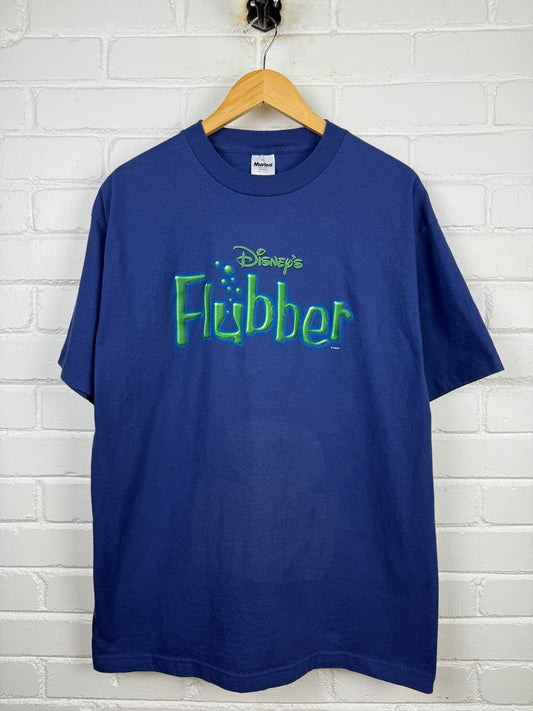 Vintage 90s Flubber Disney Robin Williams Movie Promo Spell Out T Shirt Size XL