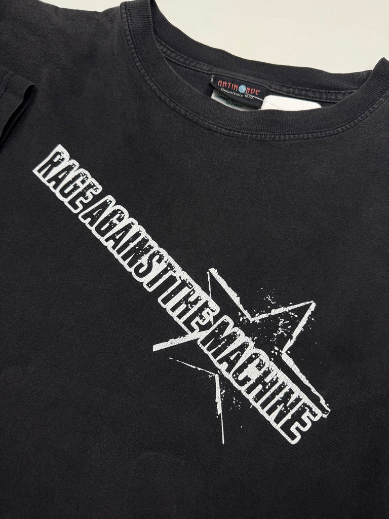 Vintage Rage Against The Machine Spell Out Logo Metal Band T Shirt Size L