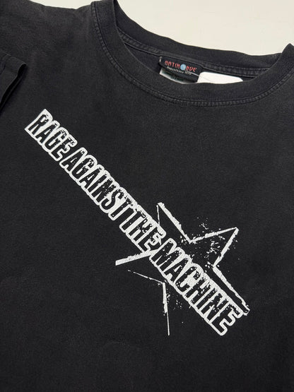 Vintage Rage Against The Machine Spell Out Logo Metal Band T Shirt Size L