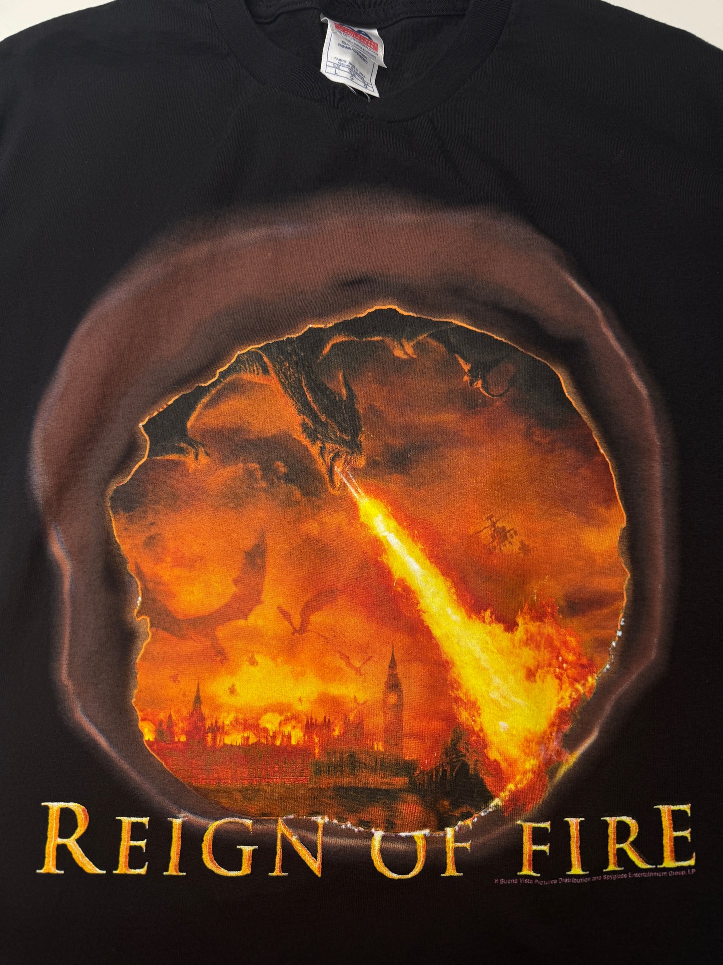Vintage Reign Of Fire Fight Fire With Fire Movie Promo Graphic T Shirt Size L
