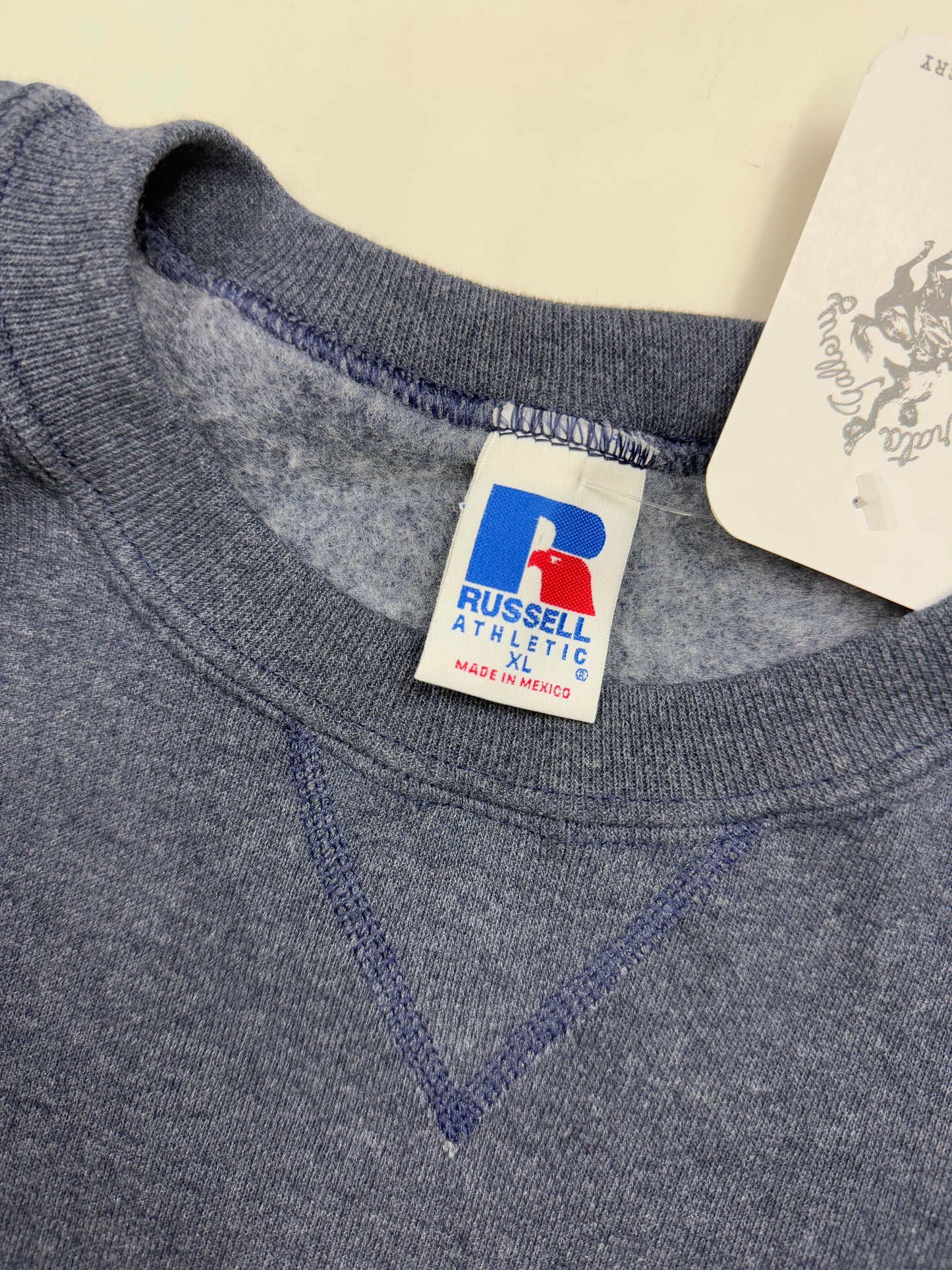 Vintage Russell Athletic Blank Crewneck Sweatshirt Size XL Charcoal Blue