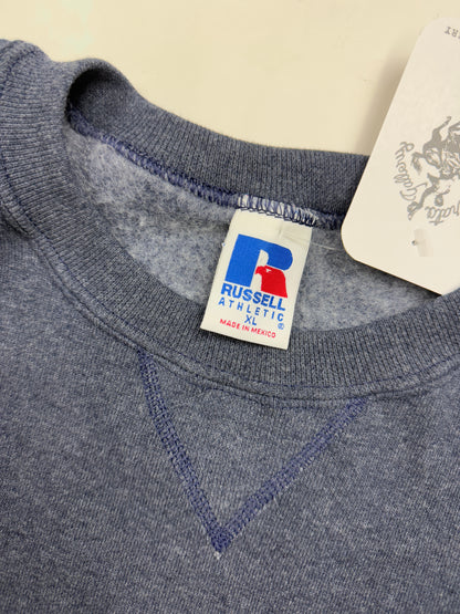Vintage Russell Athletic Blank Crewneck Sweatshirt Size XL Charcoal Blue