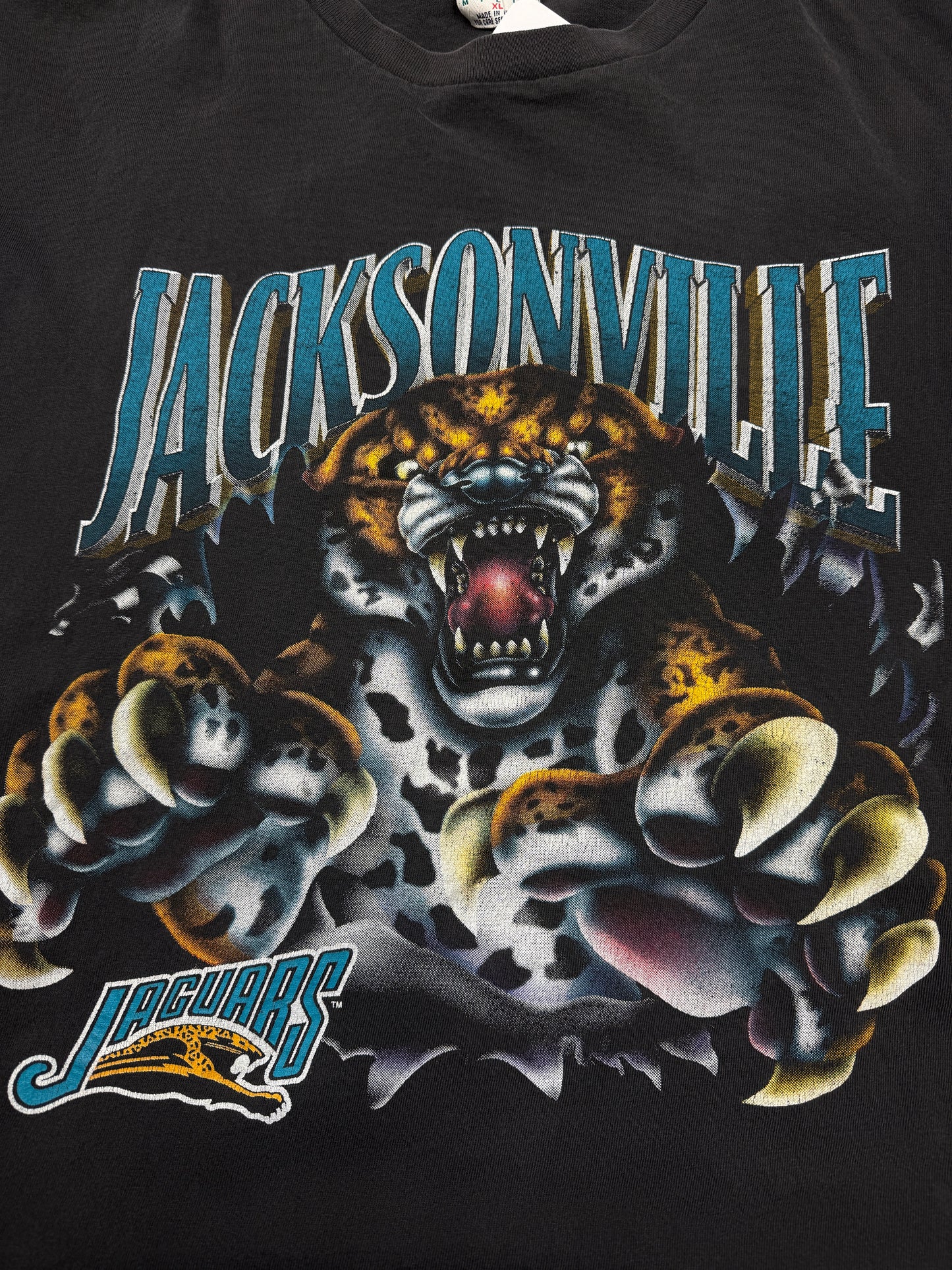 Vintage 1993 Jacksonville Jaguars Banned Logo NFL Breakthrough Nutmeg T Shirt Size XL 90s