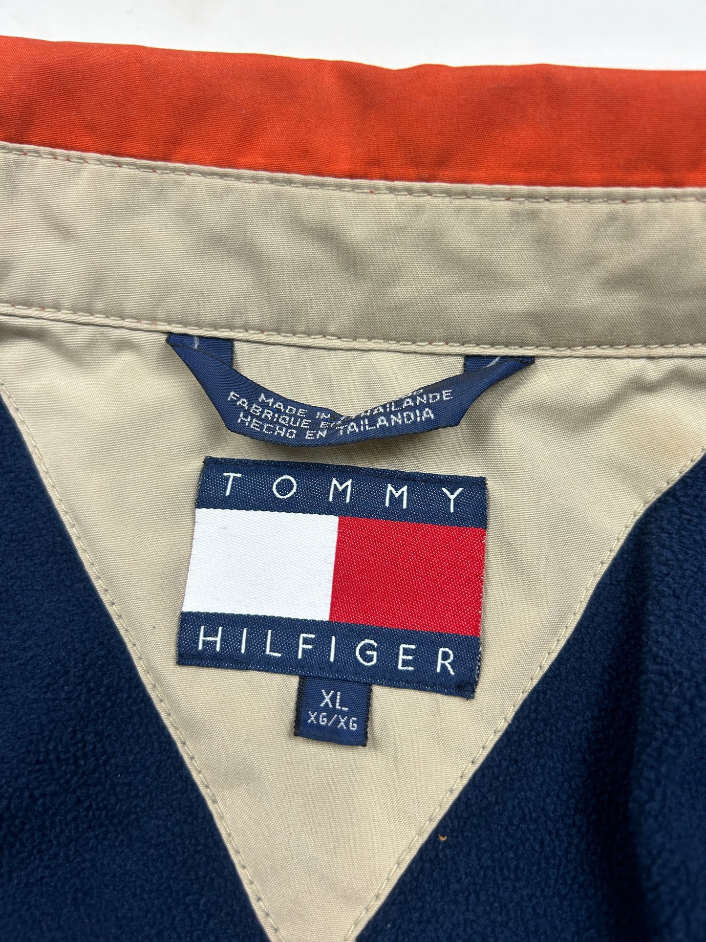 Vintage Tommy Hilfiger Embroidered Crest Fleece Lined Harrington Jacket Size XL