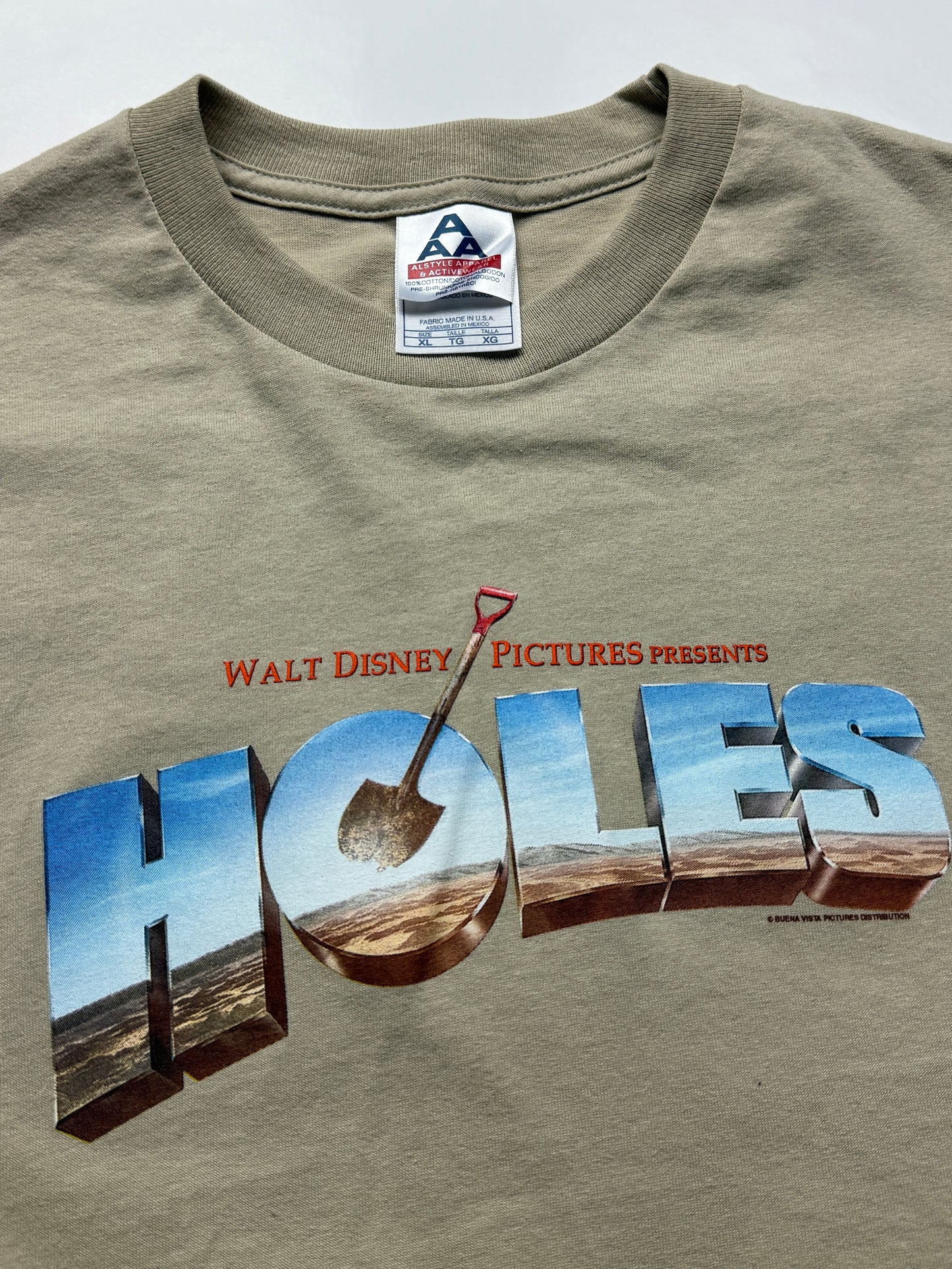 Vintage 2003 Holes Disney Movie Promo Spell Out Shia Labeuf Buena Vista Movie Promo T Shirt Size XL