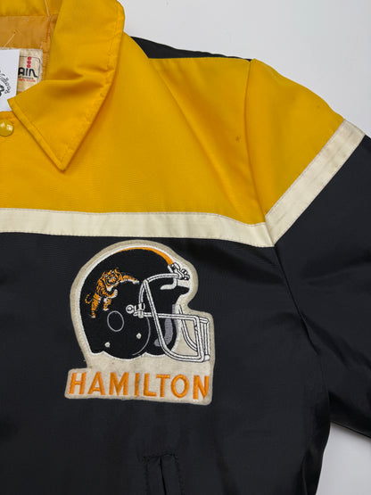 Vintage 80s Hamilton Tiger Cats Insulated Two Tone Bomber Jacket Size L