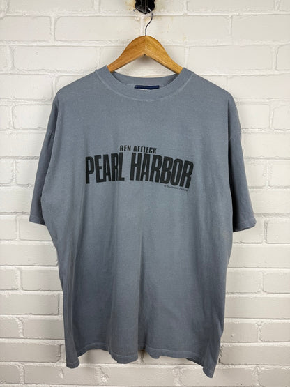 Vintage Pearl Harbor Ben Affleck Movie Promo Spell Out T Shirt Size XL