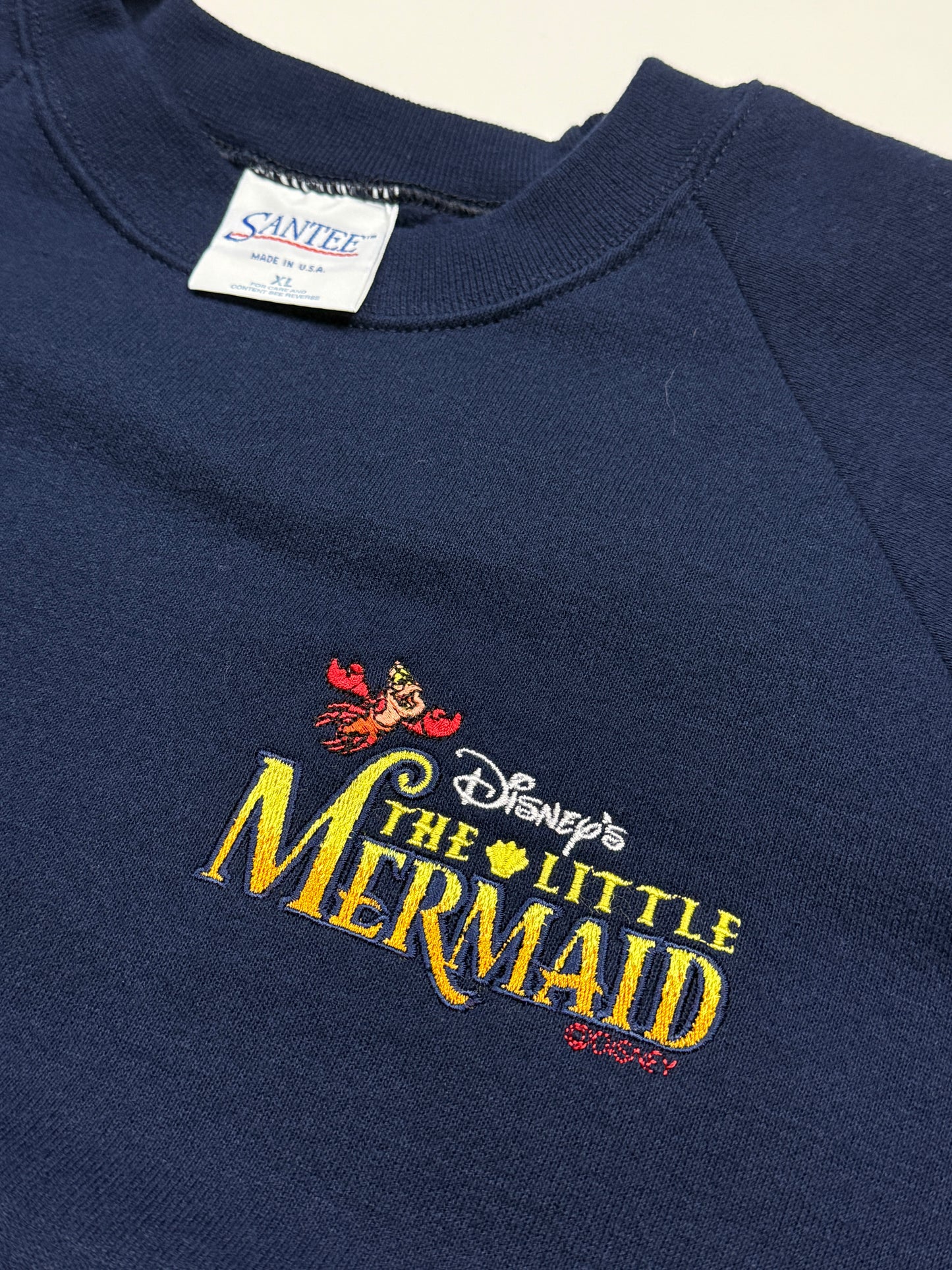 Vintage 90s Disney The Little Mermaid Embroidered Movie Promo Sweatshirt Size XL