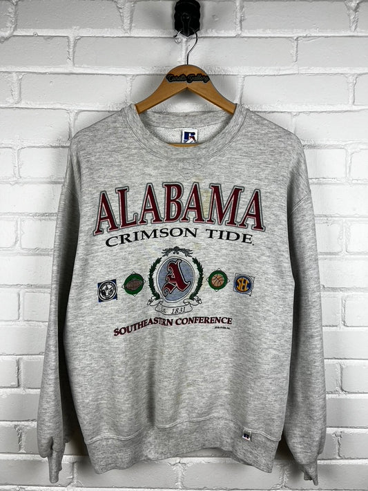 Vintage 90s Albama Crimson Tide SEC Roll Tide Russell Athletic Graphic Sweatshirt Size L