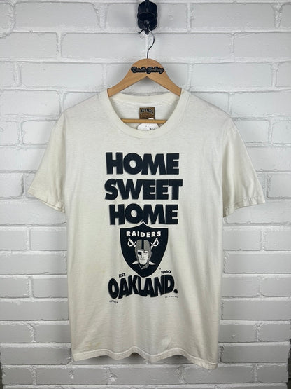 Vintage 1995 Oakland Raiders Home Sweet Home NFL Nutmeg T Shirt Size M 90s