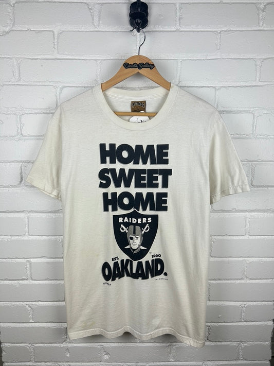 Vintage 1995 Oakland Raiders Home Sweet Home NFL Nutmeg T Shirt Size M 90s
