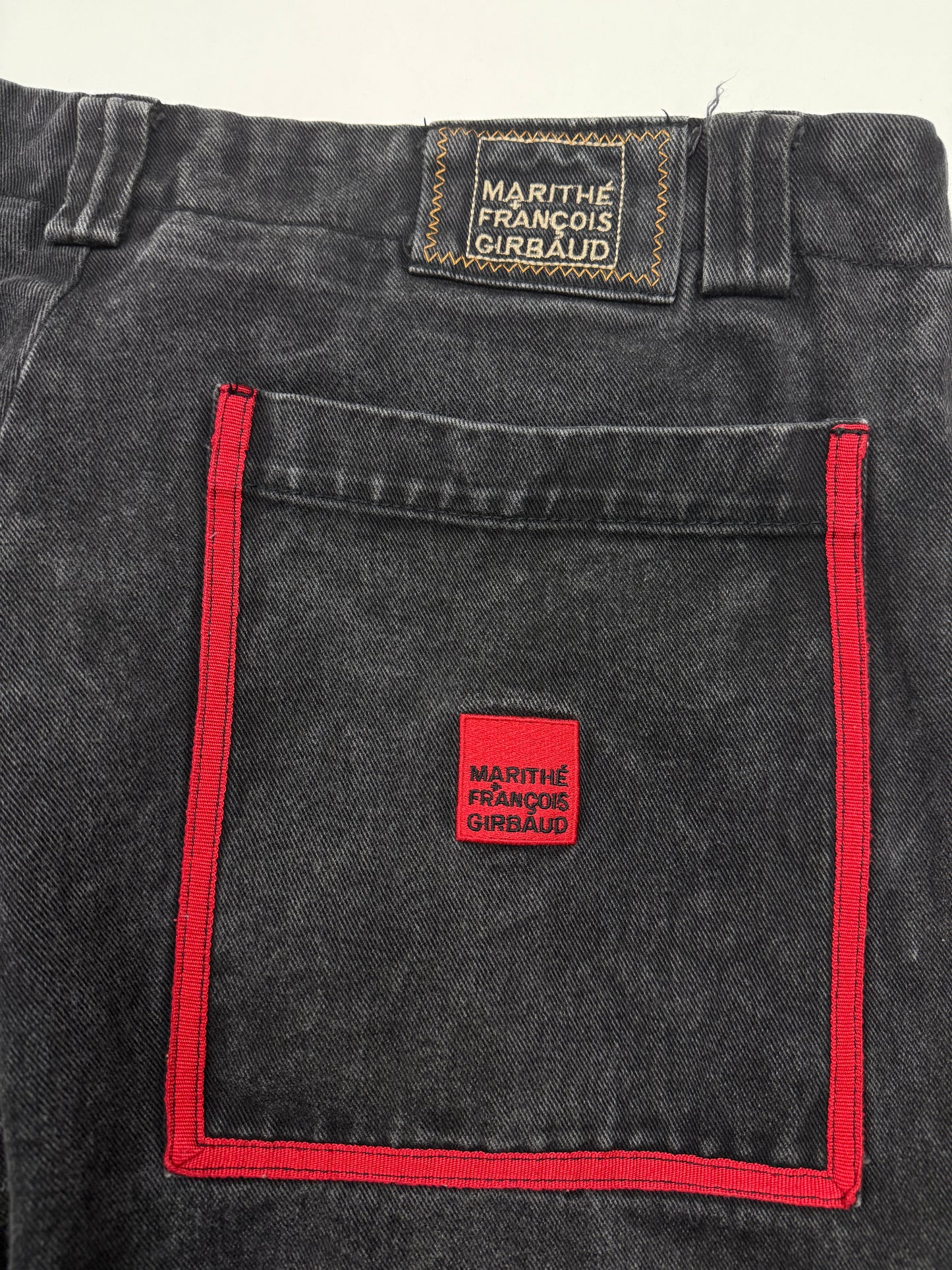 Vintage Marithe Francois Girbaud M+FG Baggy Cargo Black Denim Jean Pants Size 39W