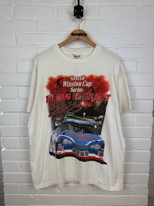 Vintage 2003 Winston NASCAR Cup Series Turning Up The Heat Racing T Shirt Size XL