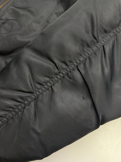 Vintage 90s Insulated Reversible Aviator Cropped Boxy Bomber Flight Jacket Size XL Black