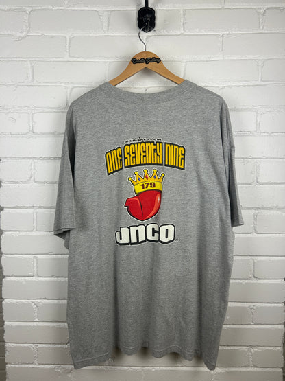 Vintage Y2K Jnco One Seventy Nine Graphic Spell Out T Shirt Size XL