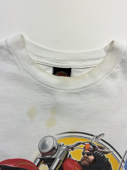 Vintage 2004 Harley Davidson Burning Up The Road Flaming Eagle T Shirt Size L