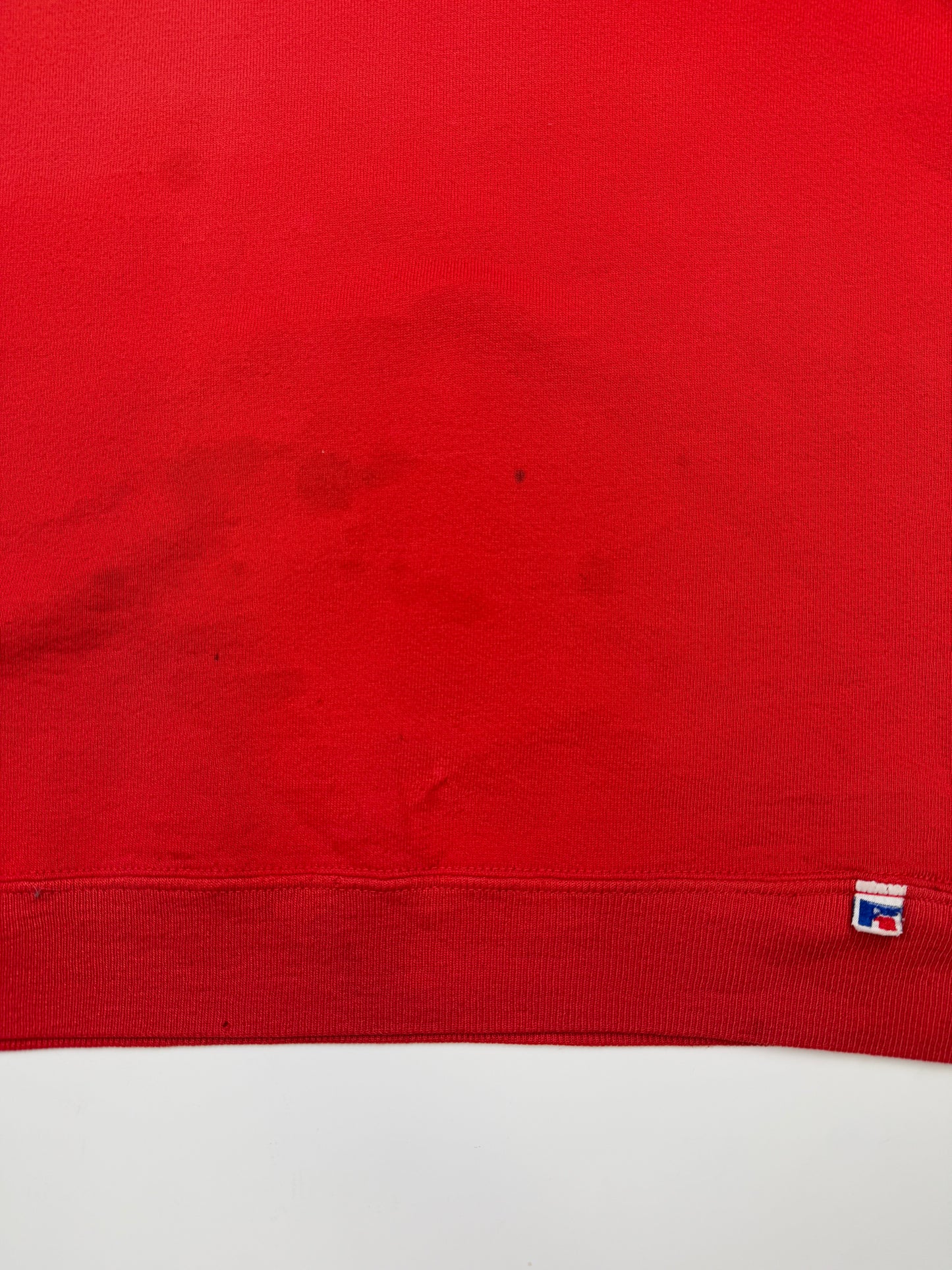 Vintage 80s/90s Russell Athletic Cropped Boxy Fit Blank Crewneck Sweatshirt Size M Red