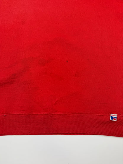 Vintage 80s/90s Russell Athletic Cropped Boxy Fit Blank Crewneck Sweatshirt Size M Red