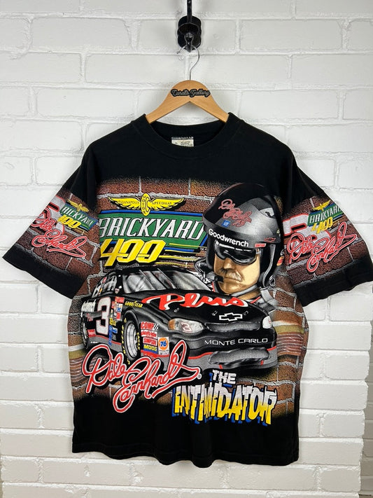 Vintage 1998 Dale Earnhardt The Intimidator Brickyard 400 Nascar AOP T Shirt Size XL