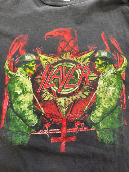 Vintage 2006 Slayer Unholy Alliance Summer Tour 666 Metal Band Long Sleeve T-Shirt Size XL