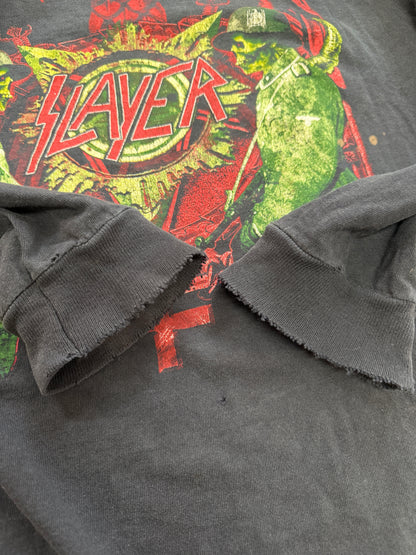 Vintage 2006 Slayer Unholy Alliance Summer Tour 666 Metal Band Long Sleeve T-Shirt Size XL