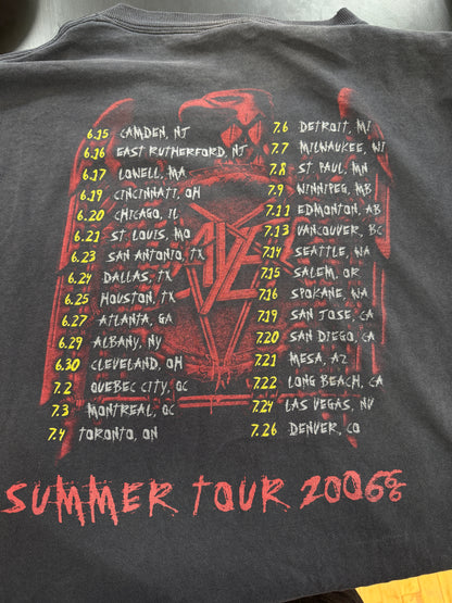 Vintage 2006 Slayer Unholy Alliance Summer Tour 666 Metal Band Long Sleeve T-Shirt Size XL