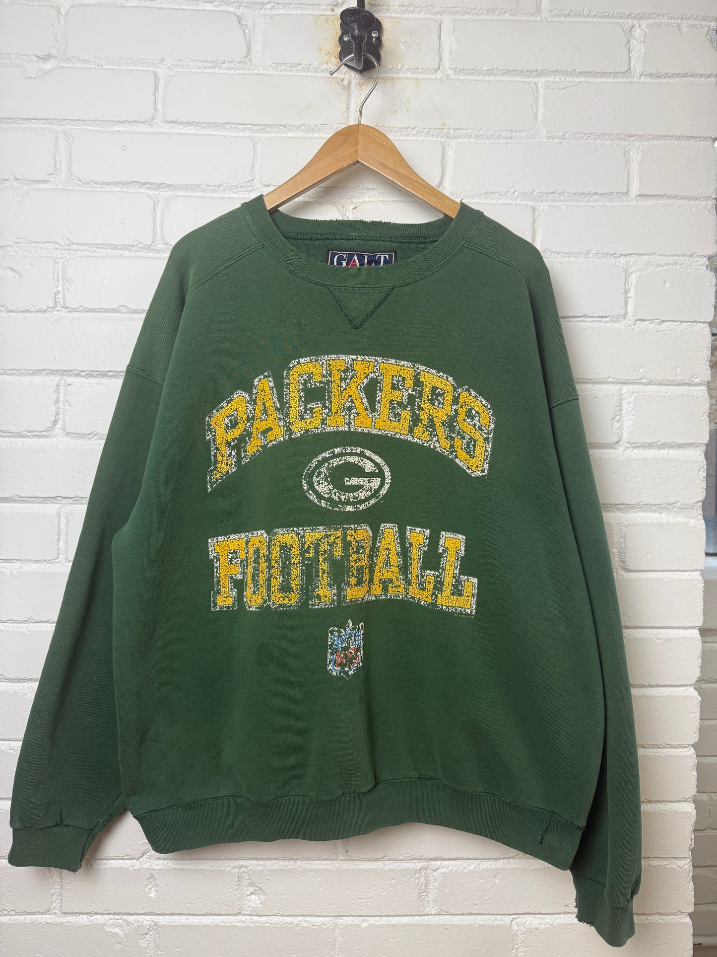 Vintage 90s Green Bay Packers NFL Football Graphic Crewneck Sweatshirt Size XL