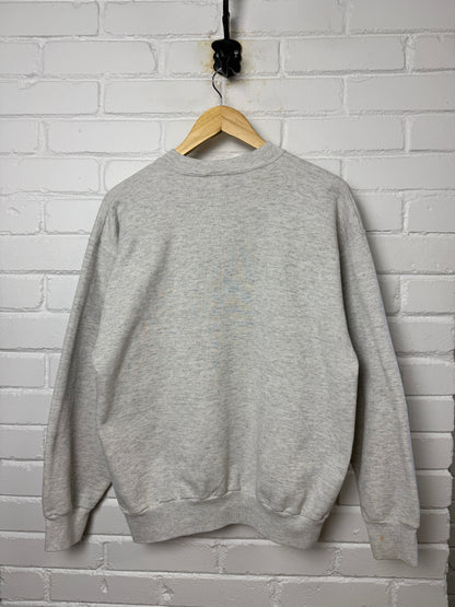 Vintage 90s Anaheim Mighty Ducks NHL Embroidered Crest Crewneck Sweatshirt Size L