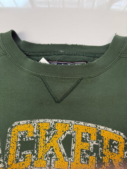 Vintage 90s Green Bay Packers NFL Football Graphic Crewneck Sweatshirt Size XL