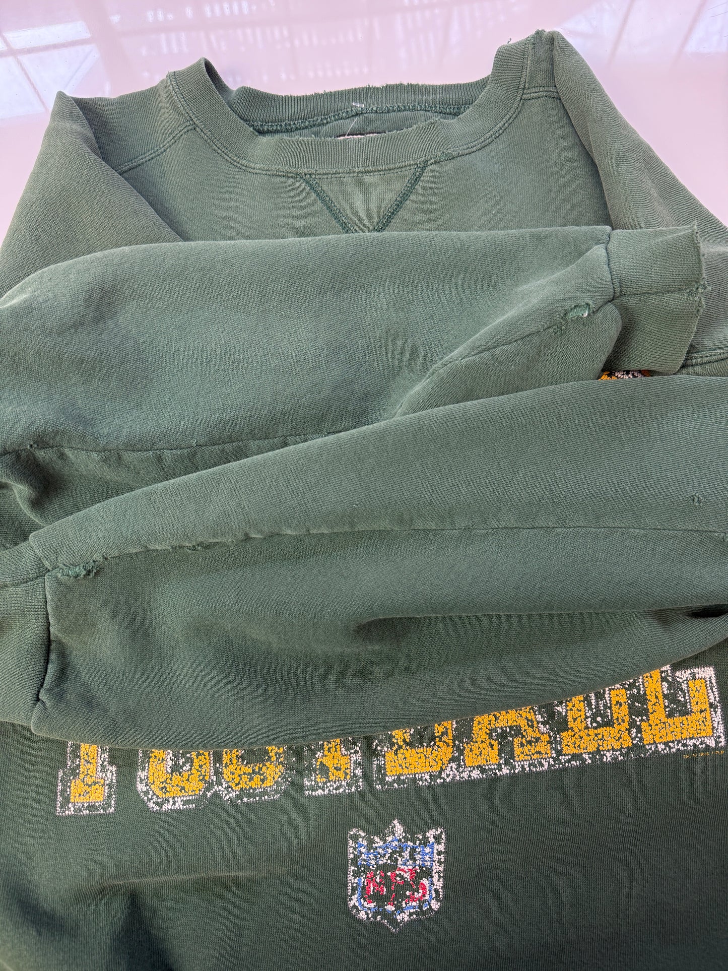 Vintage 90s Green Bay Packers NFL Football Graphic Crewneck Sweatshirt Size XL