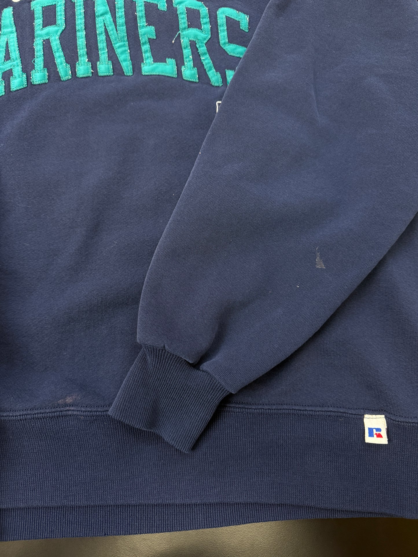 Vintage 90s Seattle Mariners MLB Baseball Embroidered Russell Athletic Sweatshirt Size L