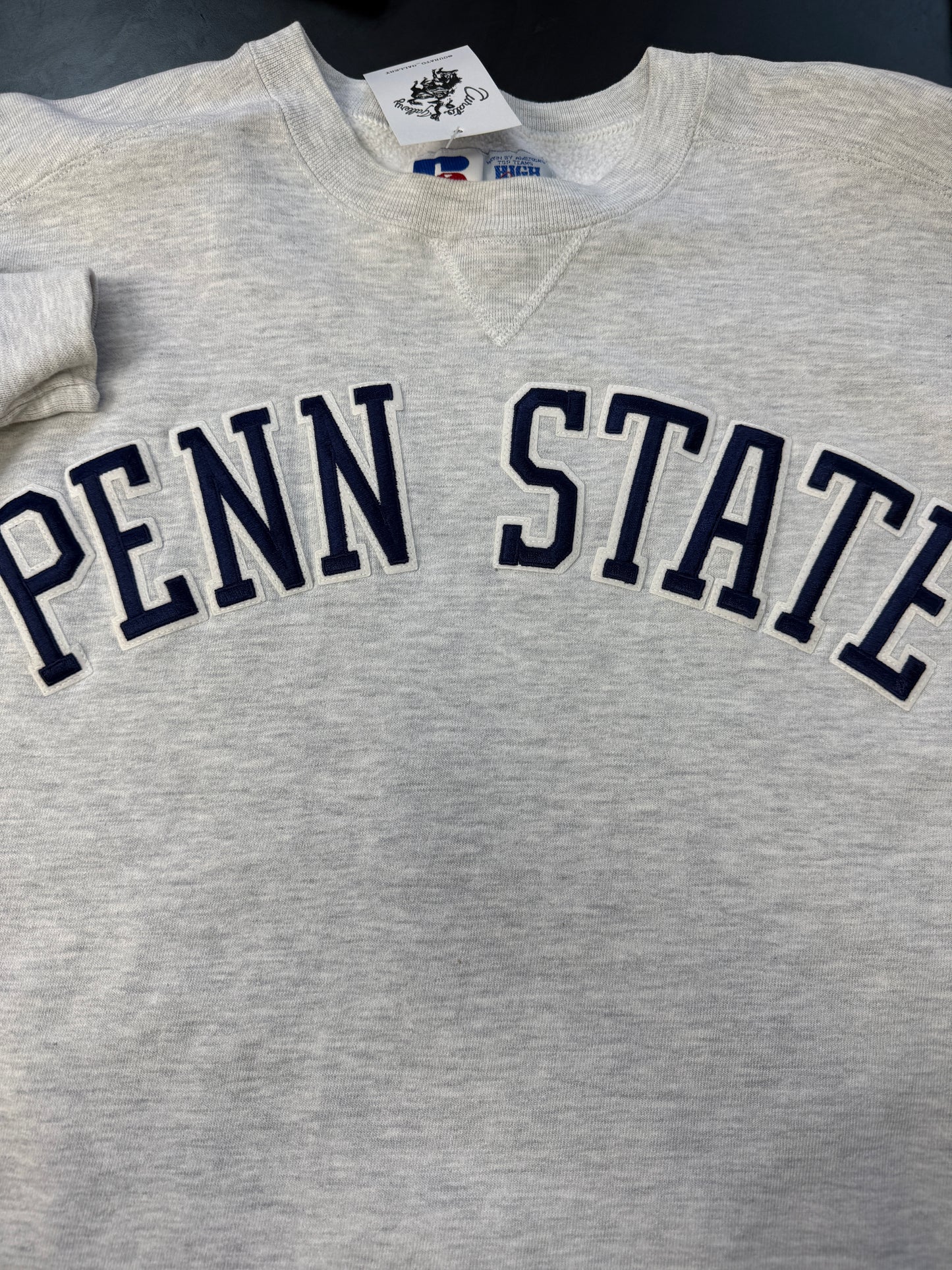 Vintage 90s Penn State Nittany Lions Embroidered Arc Spell Out Crewneck Sweatshirt Size L