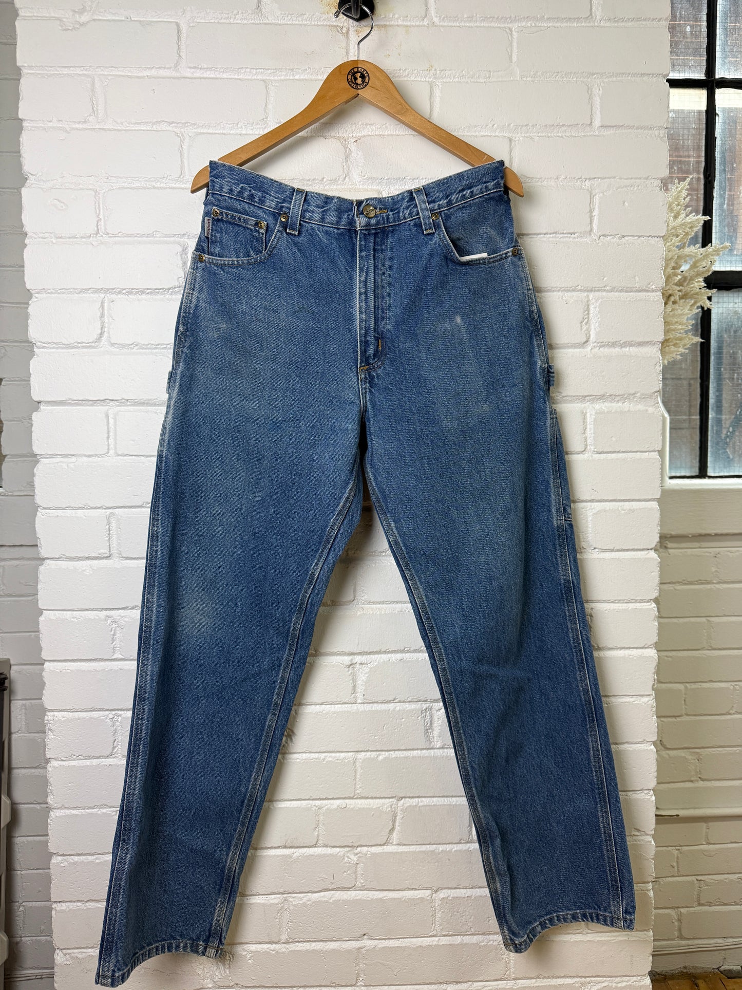 Vintage Carhartt Carpenter Work Wear Denim Stonewash Denim Jeans Pants 36W