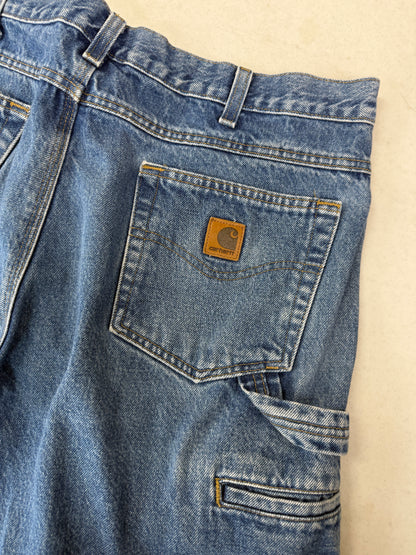 Vintage Carhartt Carpenter Work Wear Denim Stonewash Denim Jeans Pants 36W