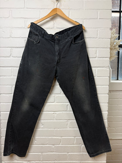 Carhartt Relaxed Fit Carpenter Work Wear Faded Black Pants Size 37W