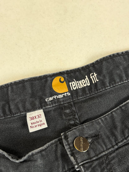 Carhartt Relaxed Fit Carpenter Work Wear Faded Black Pants Size 37W