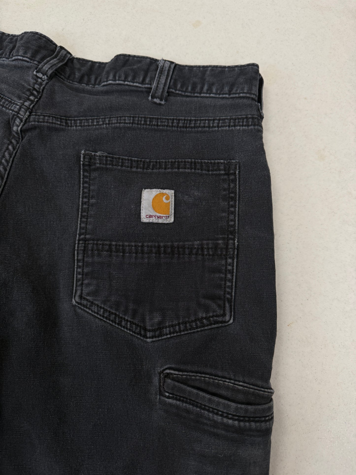 Carhartt Relaxed Fit Carpenter Work Wear Faded Black Pants Size 37W