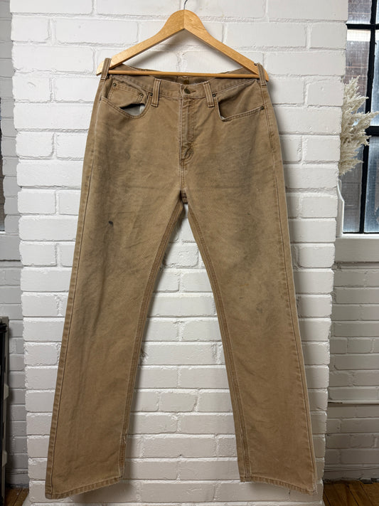 Carhartt Work Wear Relaxed Fit Canvas Beige Pants Size 33W
